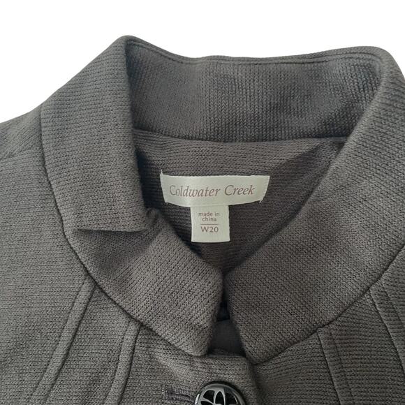 Coldwater Creek NWT Women's Gray Double Knit 6-Button Jacket - Plus Size 20 - Picture 3 of 7